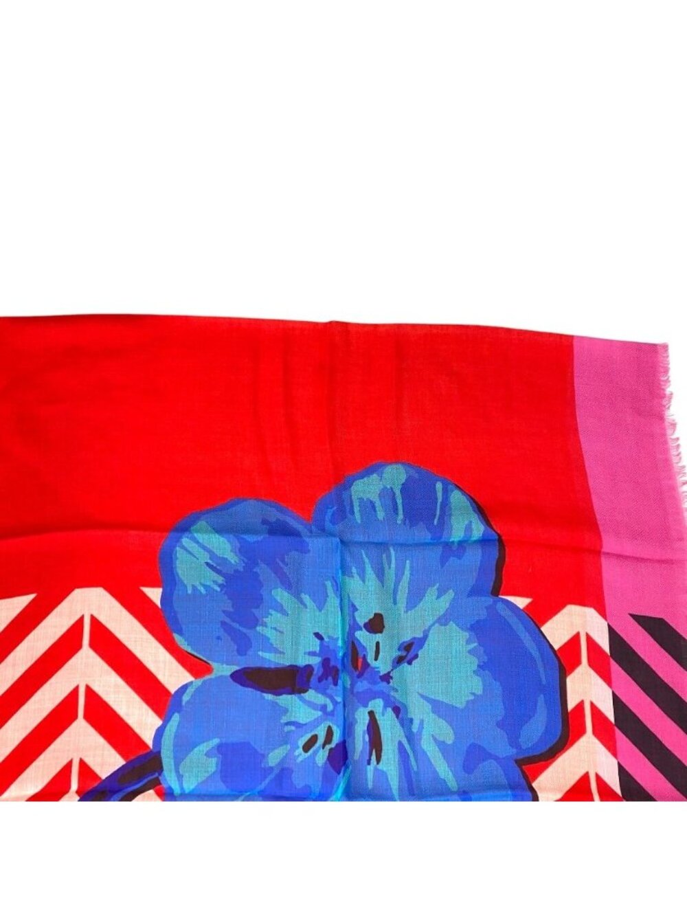 Dior Scarf Shawl Large Flower Red Cashmere Coordination Arrangement Neck Cover - Picture 3 of 10